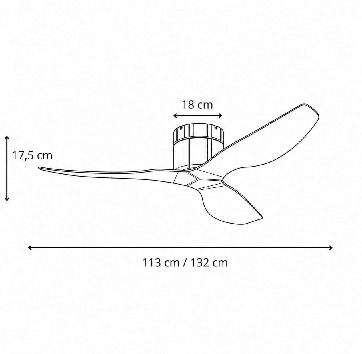 Plana Clara | Ventilateur de plafond ultra-plat bois clair