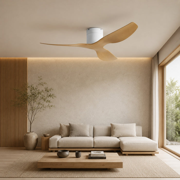 Plana Clara | Ventilateur de plafond ultra-plat bois clair 2