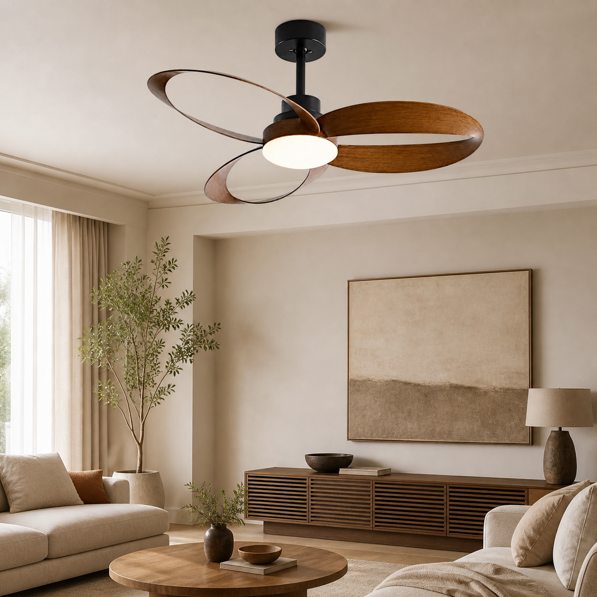 Plafonnier Ventilateur Design Bois | VentiLum