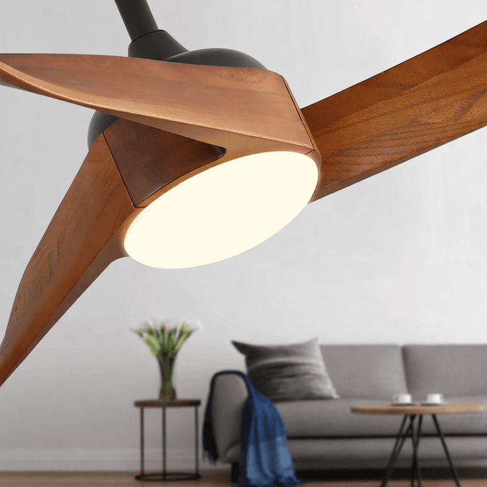 Noce | Ventilateur de plafond bois foncé avec LED 6