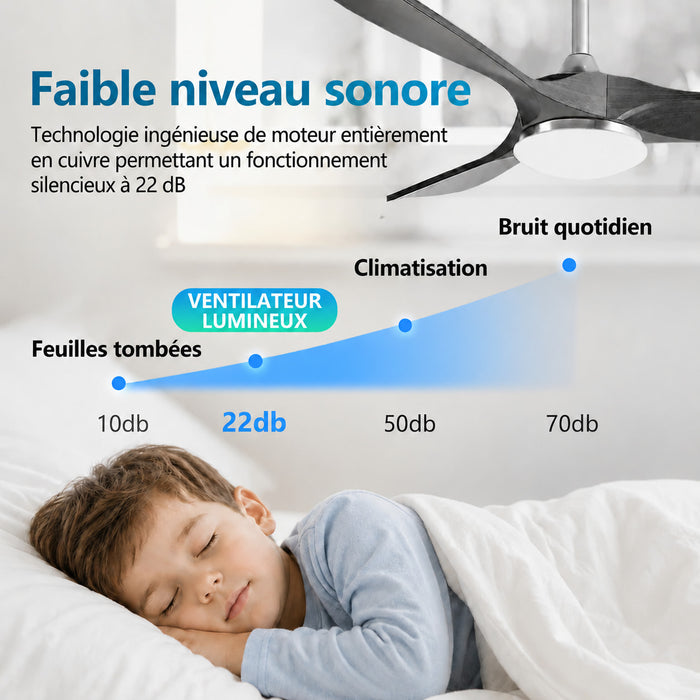 Ebano | Ventilateur de plafond bois foncé 9