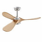 Lume | Ventilateur de plafond vintage chrome et bois 7