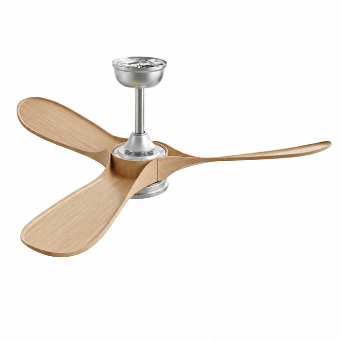 Lume | Ventilateur de plafond vintage chrome et bois 7