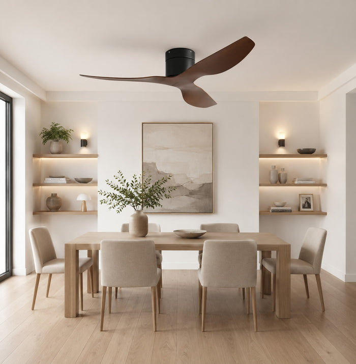 Plana Scura | Ventilateur de plafond ultra-plat bois foncé 2