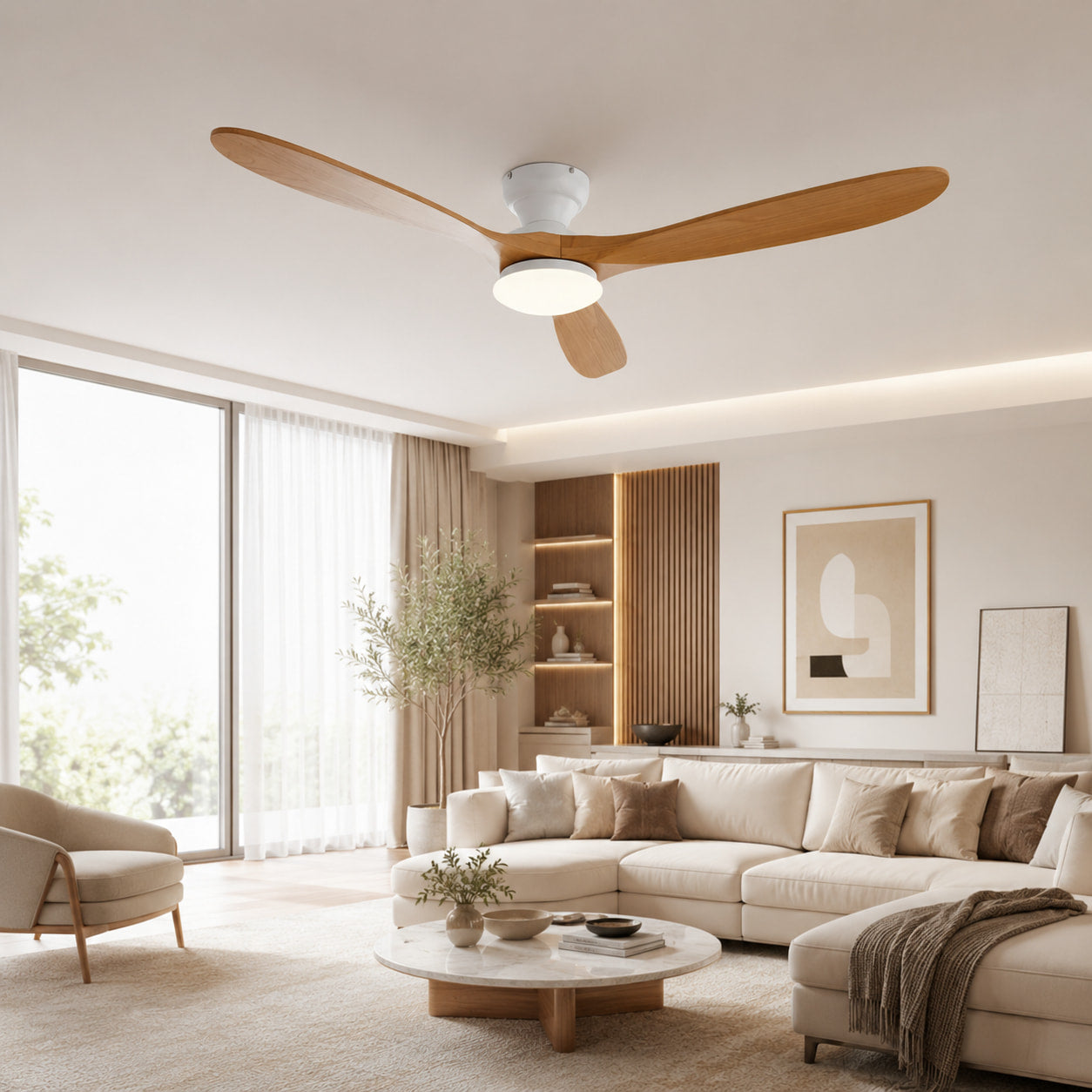 Terra | Ventilateur de plafond bois naturel