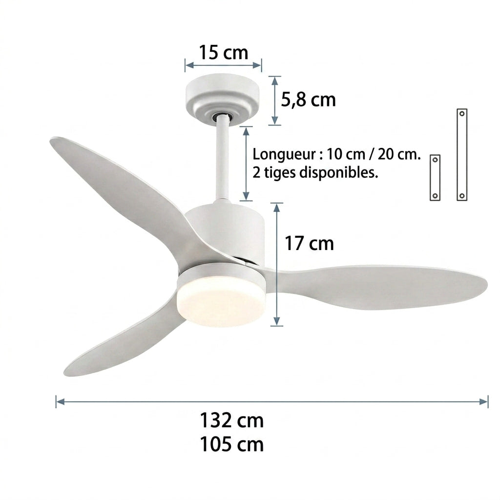 Sereno | Ventilateur de plafond design épuré