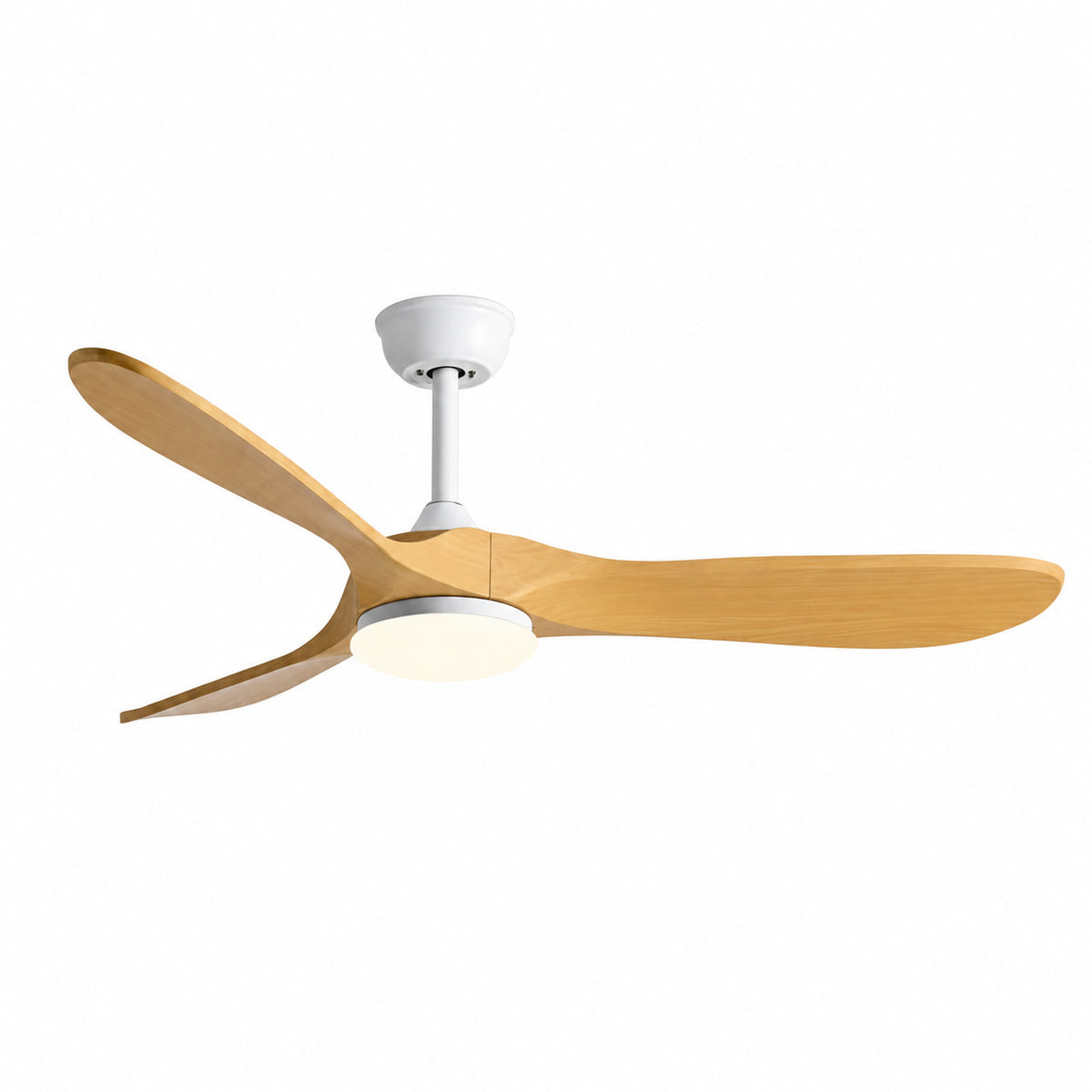 Plafonnier Ventilateur Vintage Blanc et Bois Clair | VentiLum