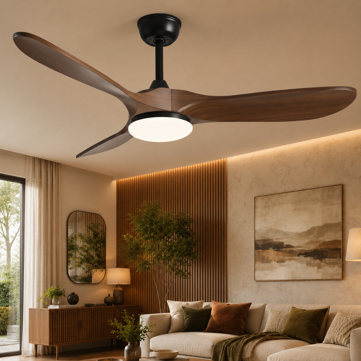 Ombra | Ventilateur de plafond vintage noir et marron