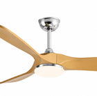 Lume | Ventilateur de plafond vintage chrome et bois 4