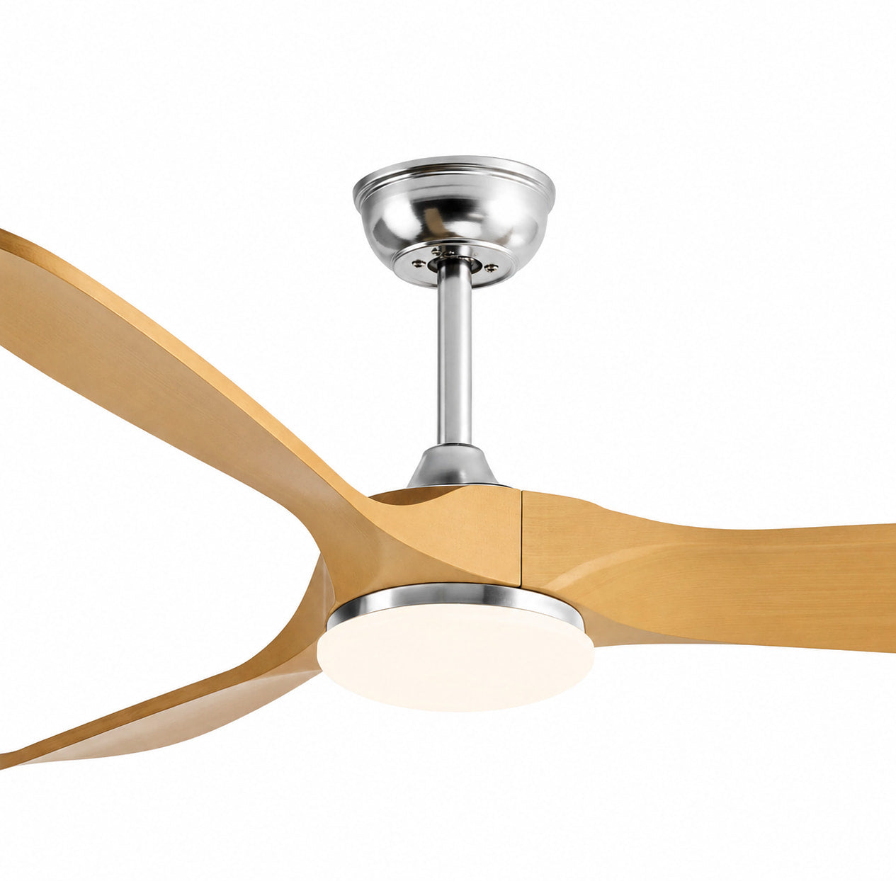 Lume | Ventilateur de plafond vintage chrome et bois