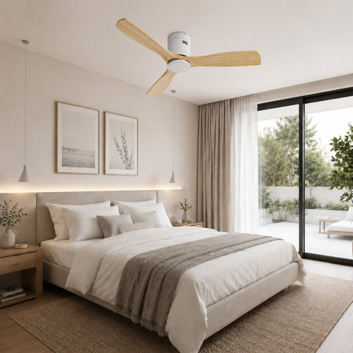 Aria | Ventilateur de plafond bois clair épuré