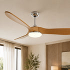 Lume | Ventilateur de plafond vintage chrome et bois 2