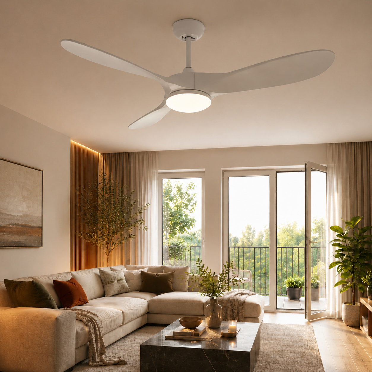 Neve | Ventilateur de plafond vintage blanc