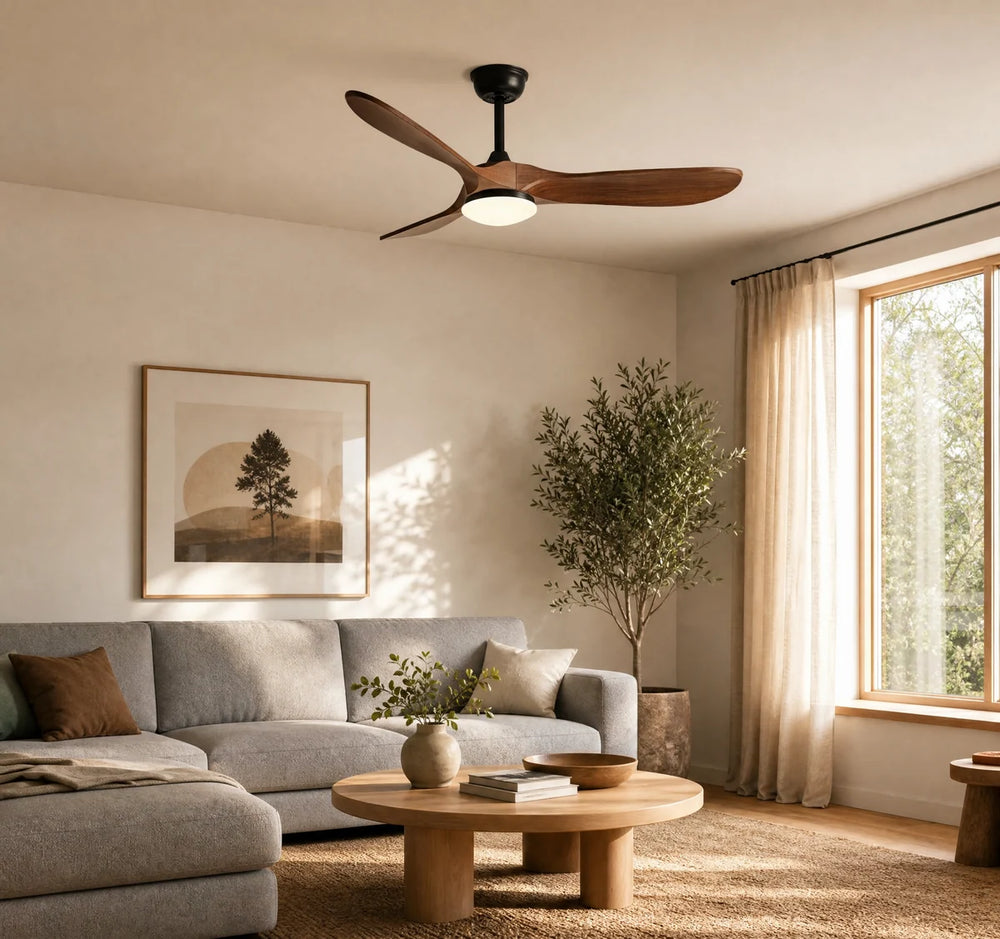 Ombra | Ventilateur de plafond vintage noir et marron